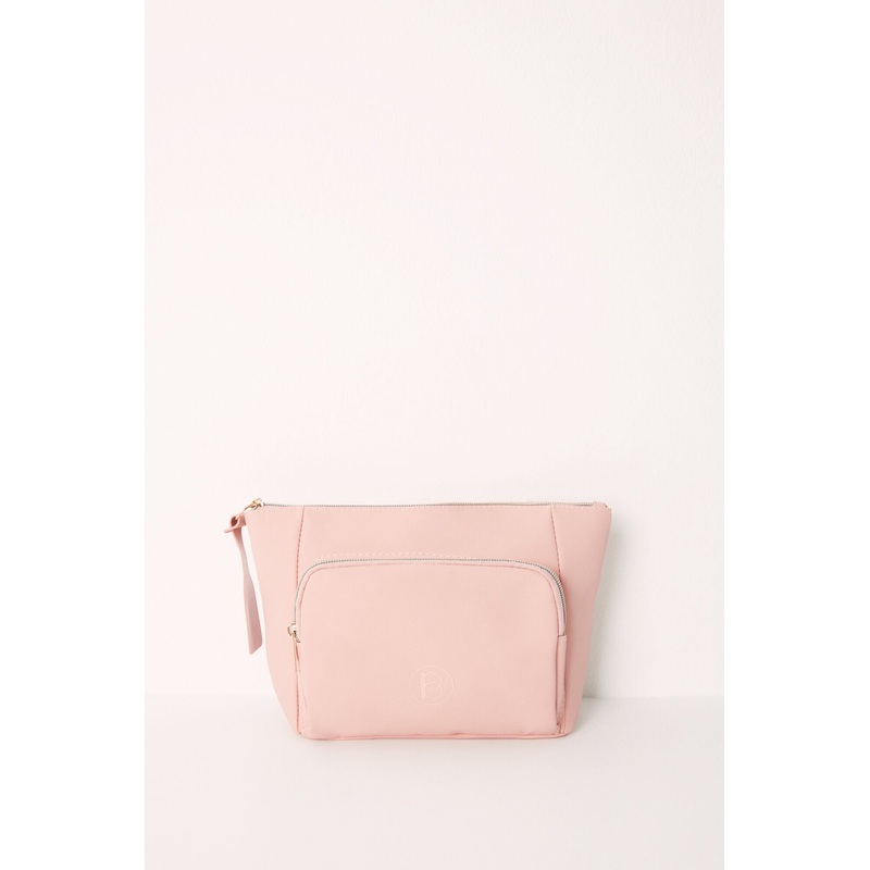 Medium Pink Rubberized Toiletry Bag