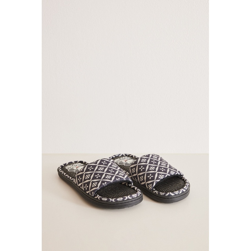 Mickey Ethnic Stamped House Slippers