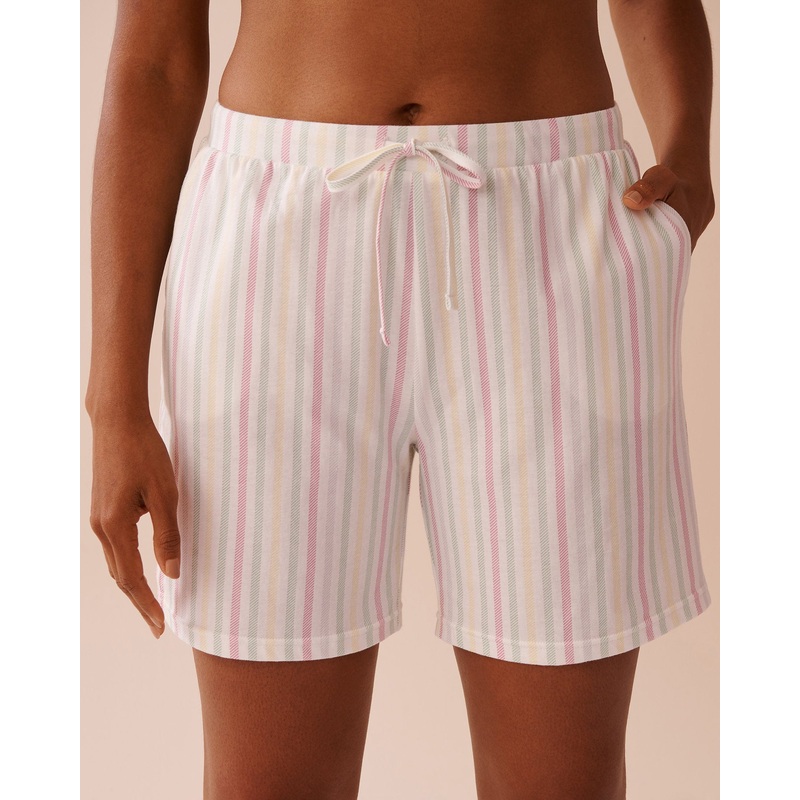 Multistripe Cotton Bermuda Shorts