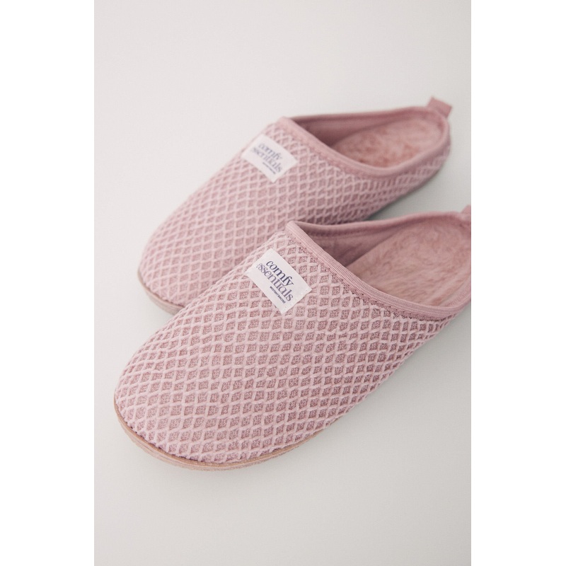 Pink Chenilla House Slippers