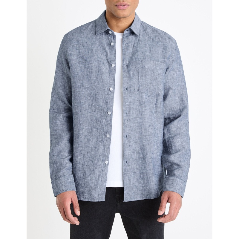 Regular Linen Shirt - Blue