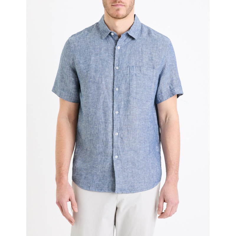 Regular Shirt 100% Linen - Blue