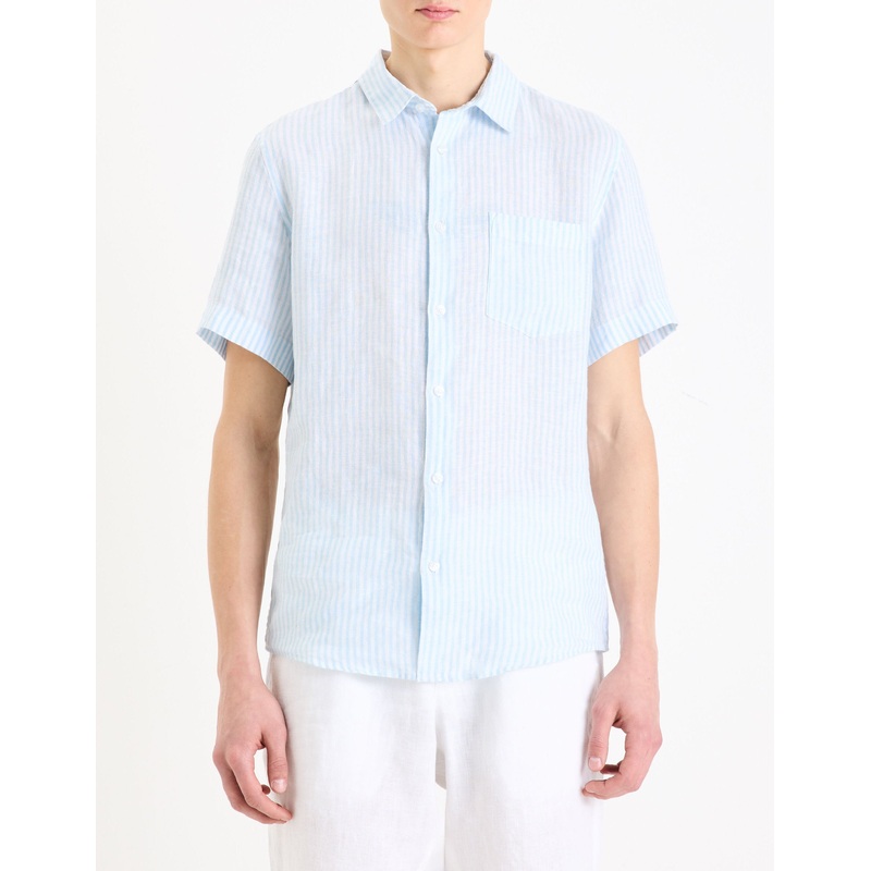 Regular Shirt 100% Linen - Light Blue