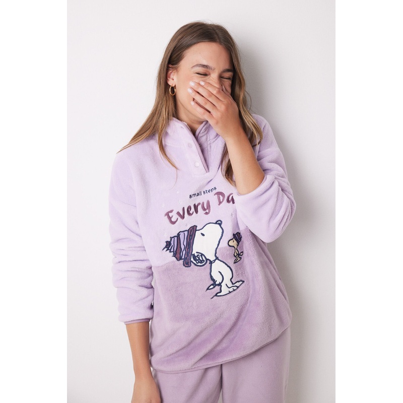Snoopy Long Fleece Pajamas