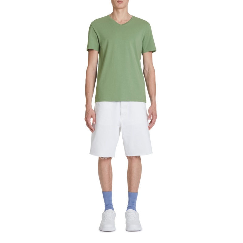 V-Collar Slim T-Shirt In Stretch Cotton