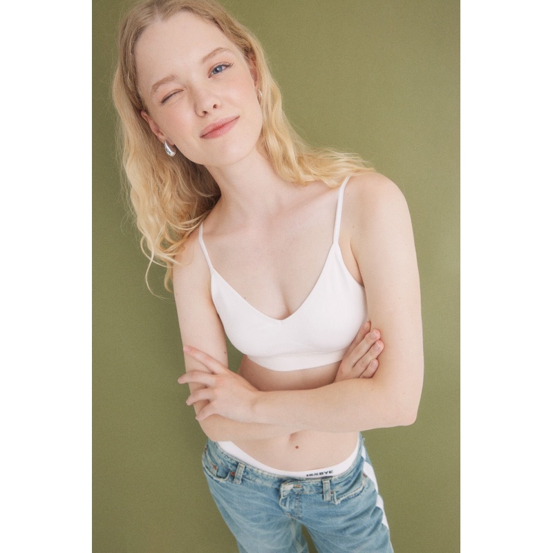 White Seamless Crop Bra