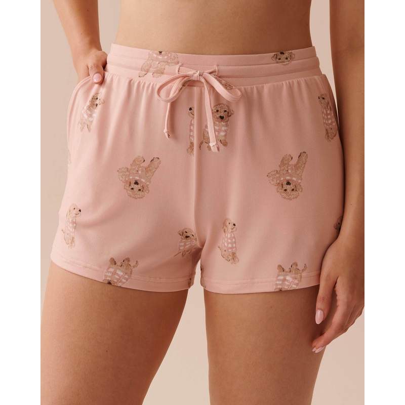 Dog Print Super Soft Pajama Shorts