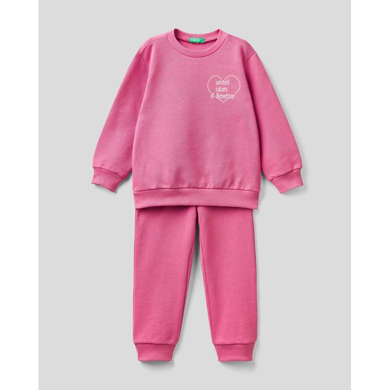 Fuchsia Sweat Tracksuit In 100% Organic Cotton