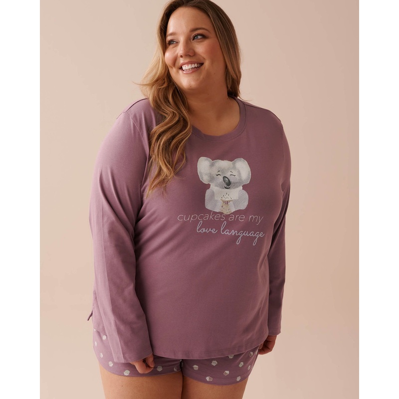Koala Print Cotton Long Sleeve Shirt