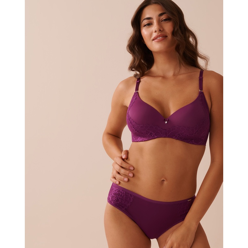 Lightly Lined Wireless Sleek Back Micr Lace Bra in Different Cup Sizes