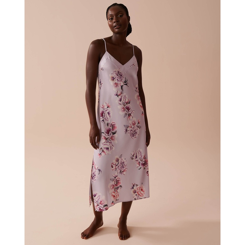 LUXURY EDITION Victorian Floral Long Satin Nightie
