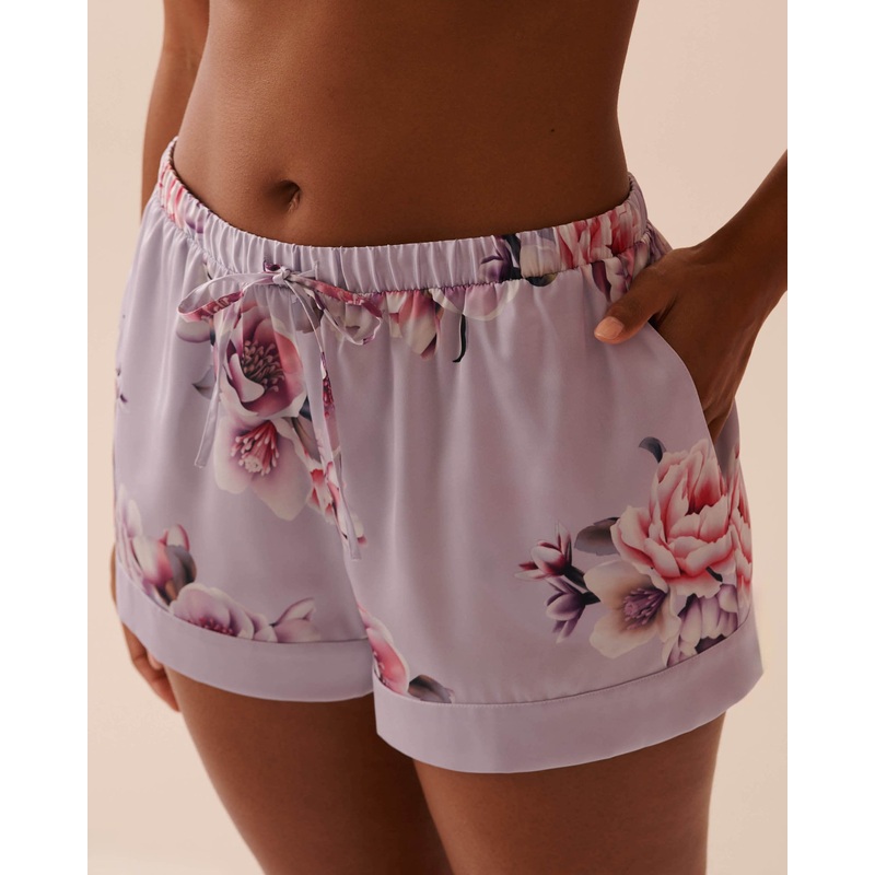 LUXURY EDITION Victorian Floral Satin Shorts