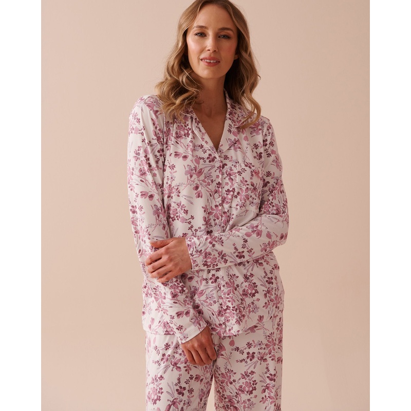 Purple Flowers Super Soft Button-Down Shirt