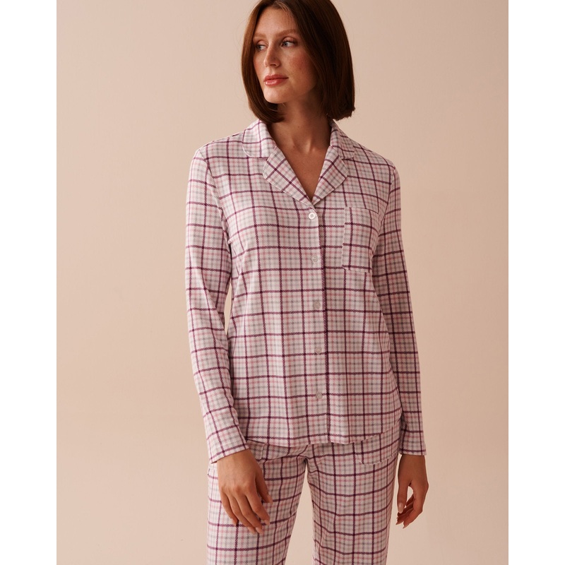 Purple Plaid Button-Down Shirt