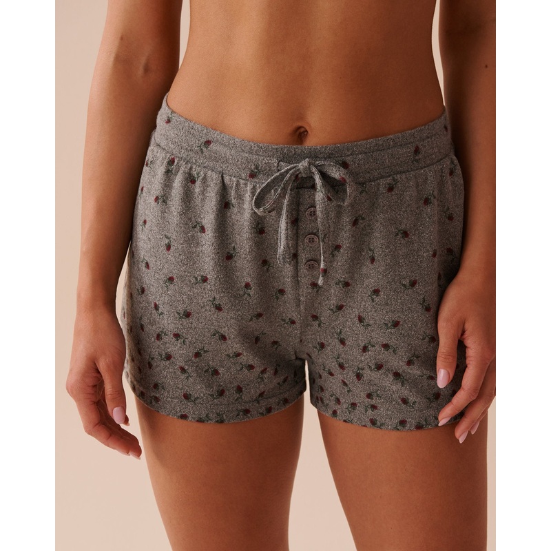 Rose Print Pajama Shorts