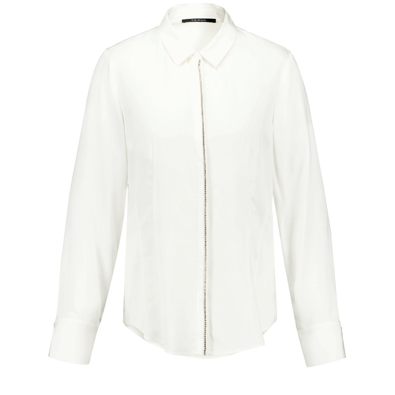 Shirt Blouse With A Rhinestone Placket