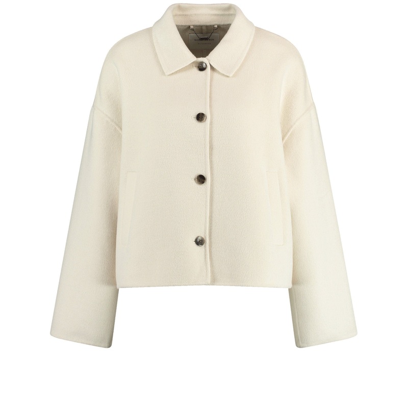 Short Beige Shirt Style Jacket