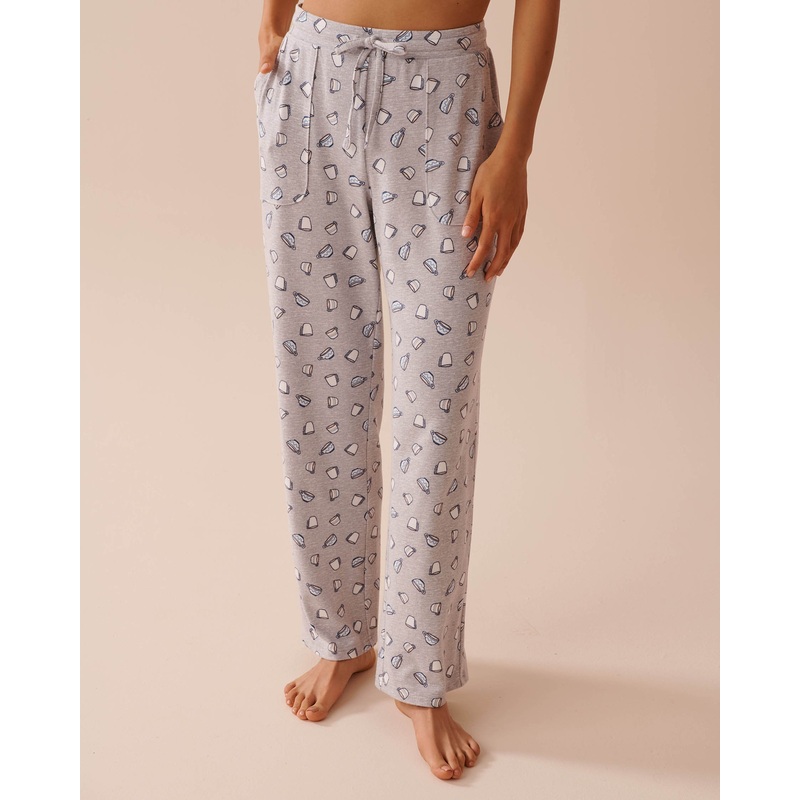 Coffee Cup Print Pajama Pants