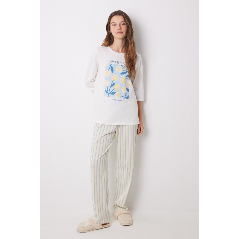 Cotton Pajamas Patterned Flowers