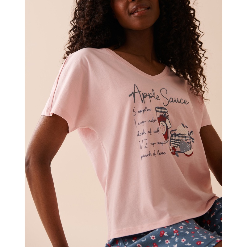 Cotton Short Sleeve V-Neck T-Shirt