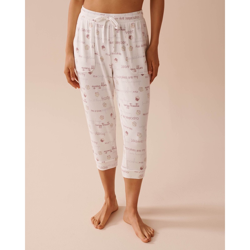 Cupcake Print Fitted Capris