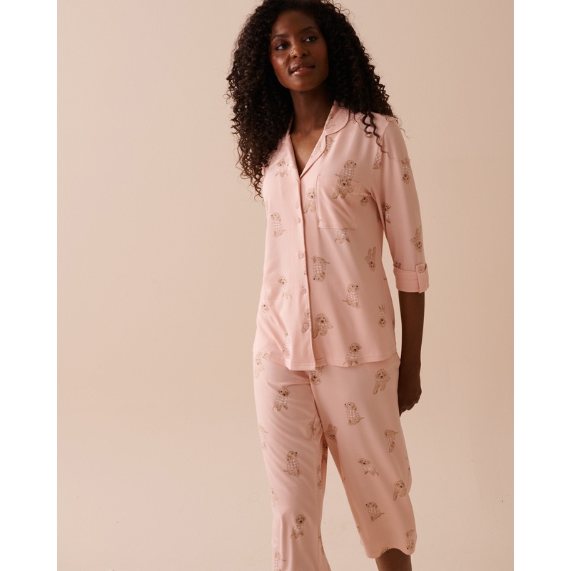 Dog Print Super Soft Button-Down Shirt