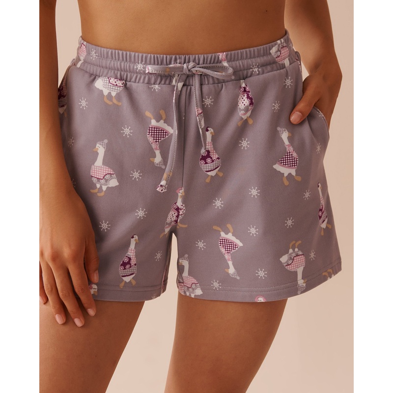 Goose Print Cozy Shorts