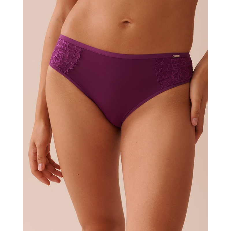 Micro and Lace Sleek Back Bikini Briefs