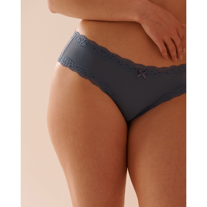 Micro and Lace Trim Cheeky Briefs