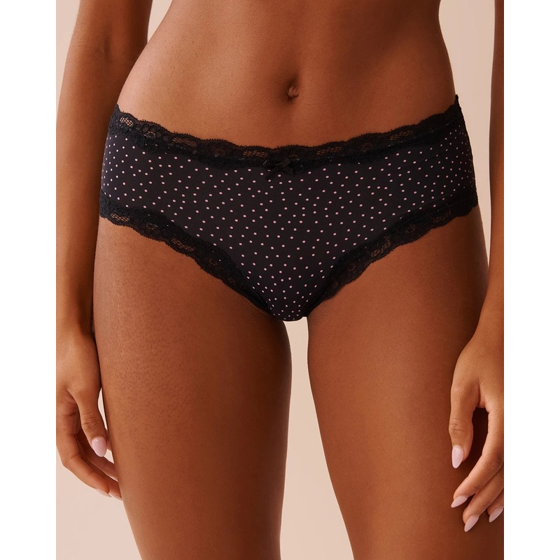Micro and Lace Trim Cheeky Panty