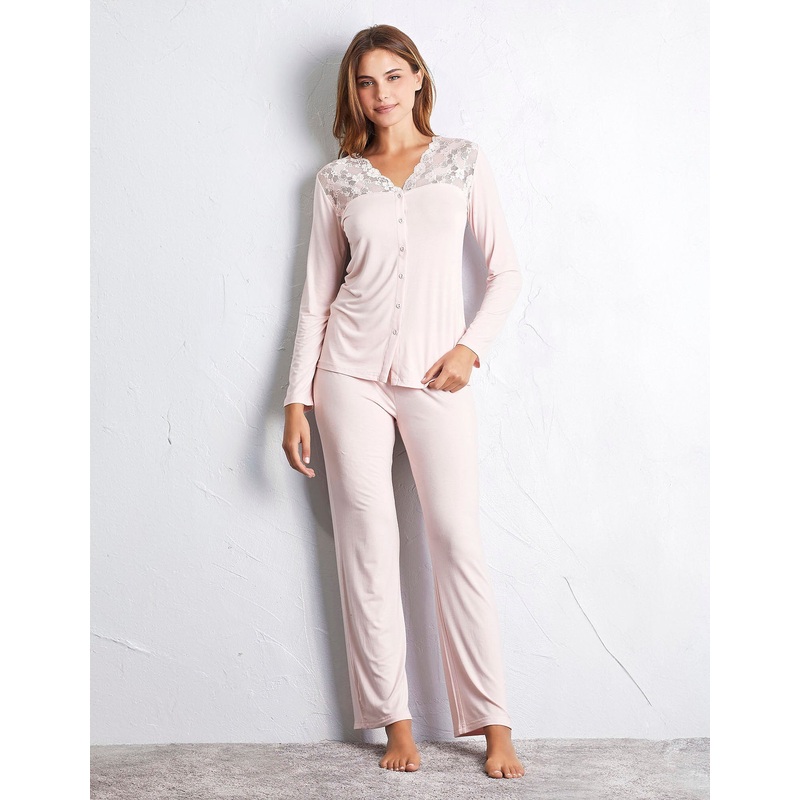 Open Long Pajamas - Primula Color