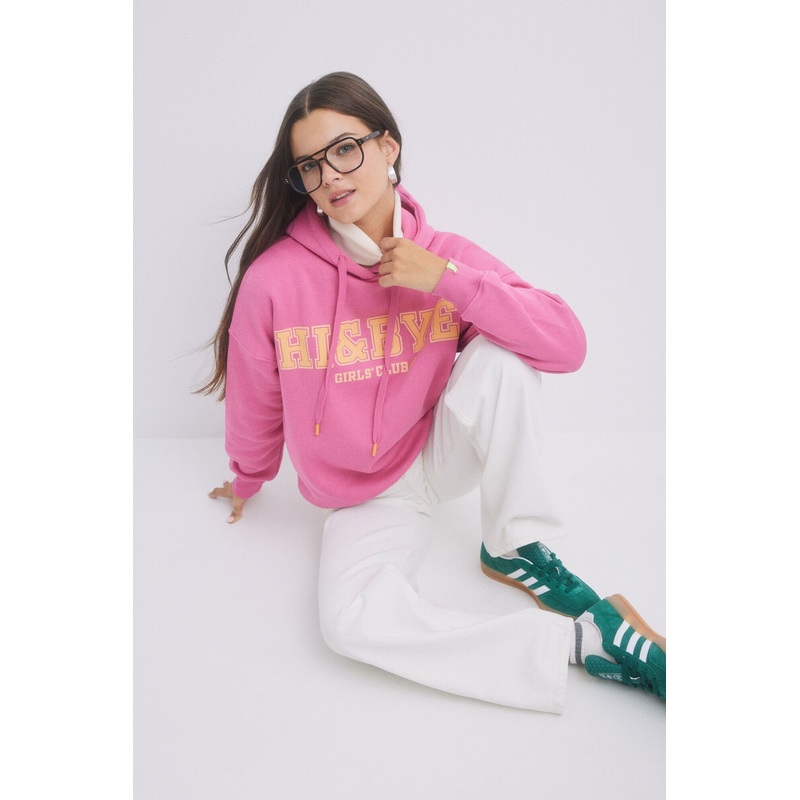 Pink Plush Hoodie Logo