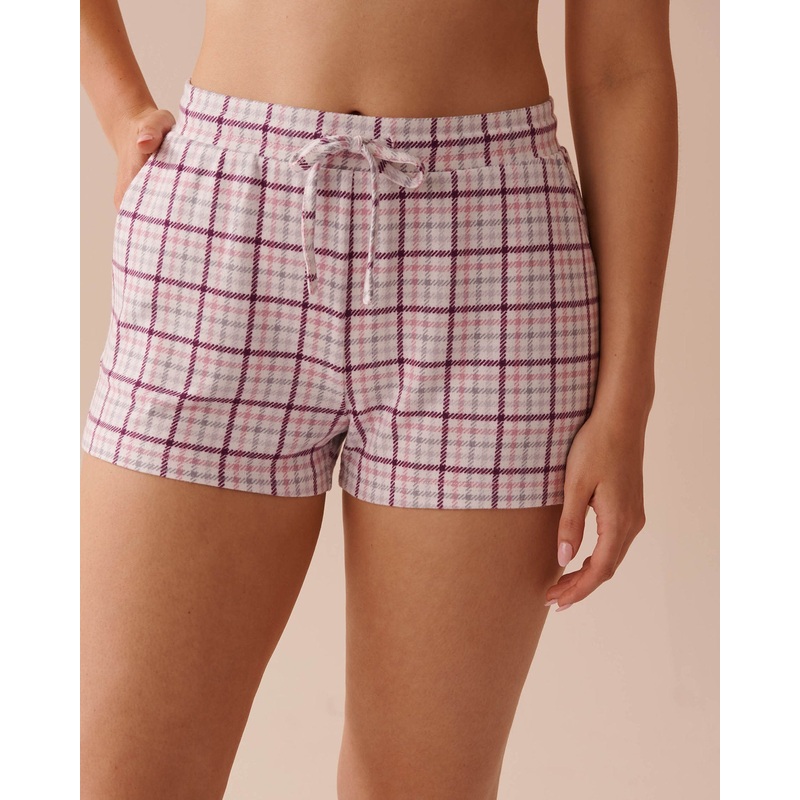 Purple Plaid Pajama Shorts