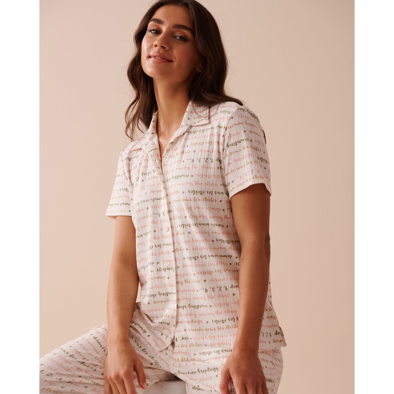 Ribbed Jersey Button-Down Shirt
