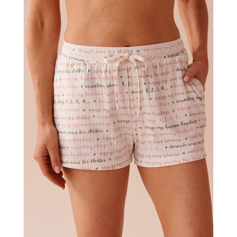 Ribbed Jersey Pajama Shorts