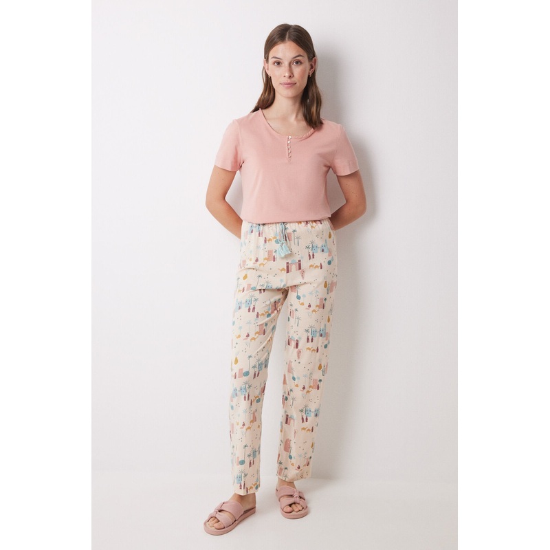 100% Ivory Cotton Long Pants