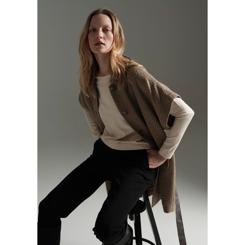 Boucl Jacket with Belt