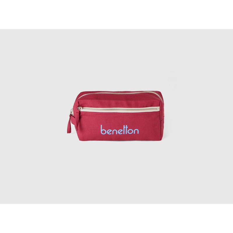 Burgundy Beauty Case in Pure Cotton