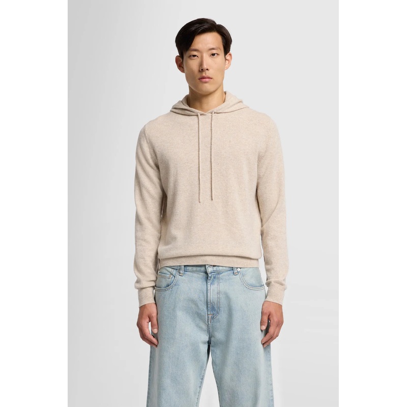 Hoodie Cashmere with Stitch Detail Seashell
