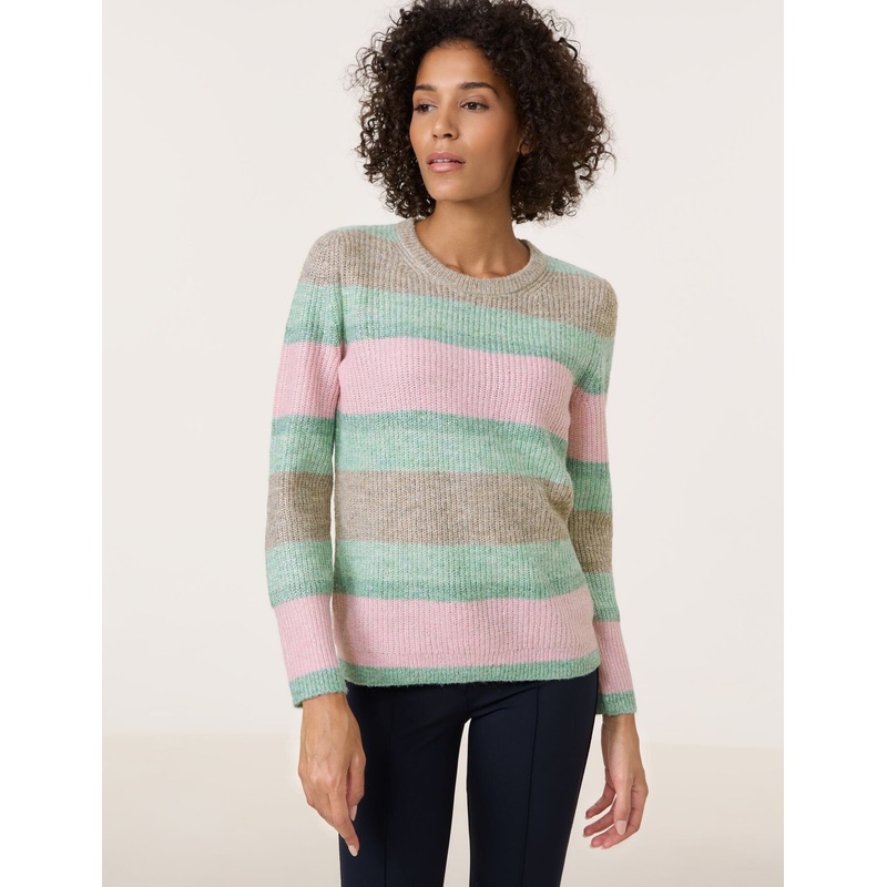 Knitted Jumper with Block Stripes