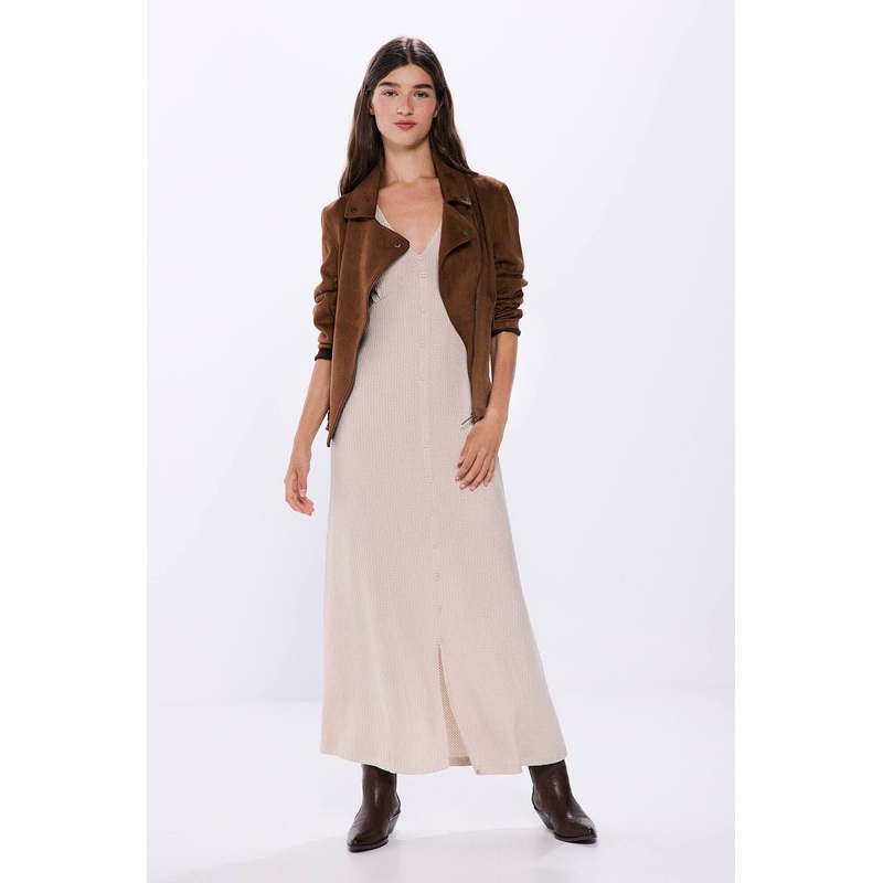 Midi Dress Front Buttons Structure