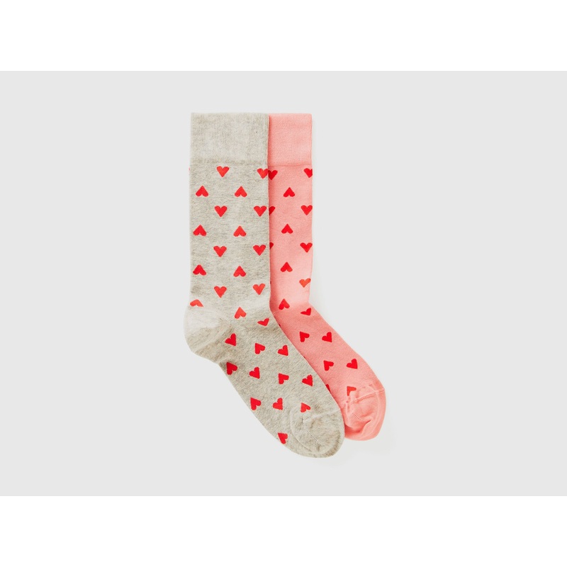 Two Pairs of Socks with Hearts
