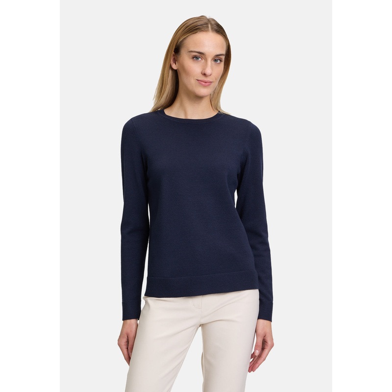 Basic Knitted Sweater with Round Neckline