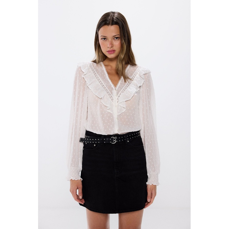 Blouse Flying Neckline Plumeti