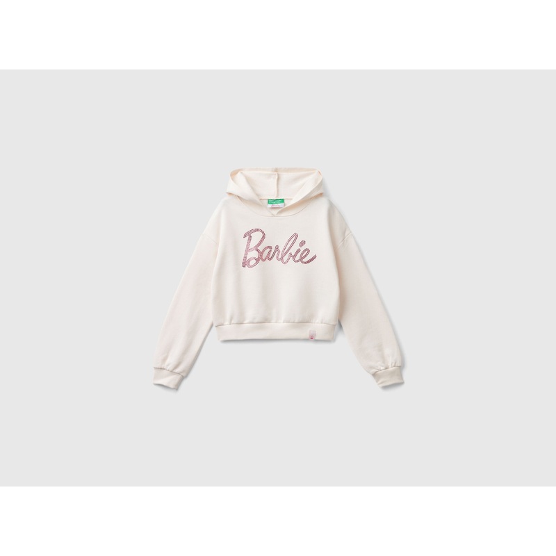 Creamy Barbie Sweatshirt with Rhinestones