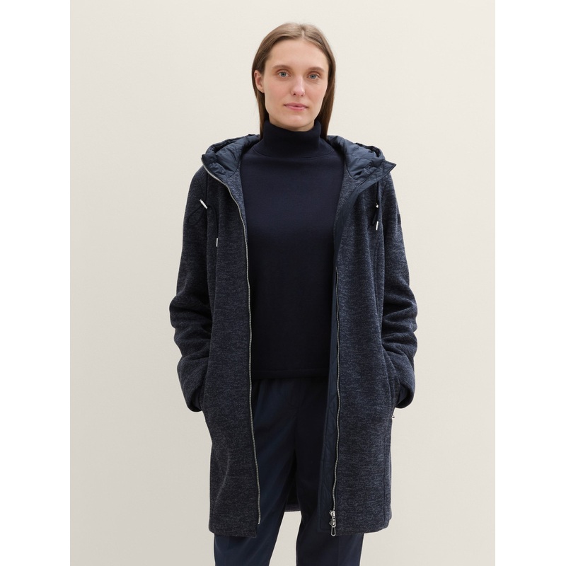Fabric Mix Coat and Hood