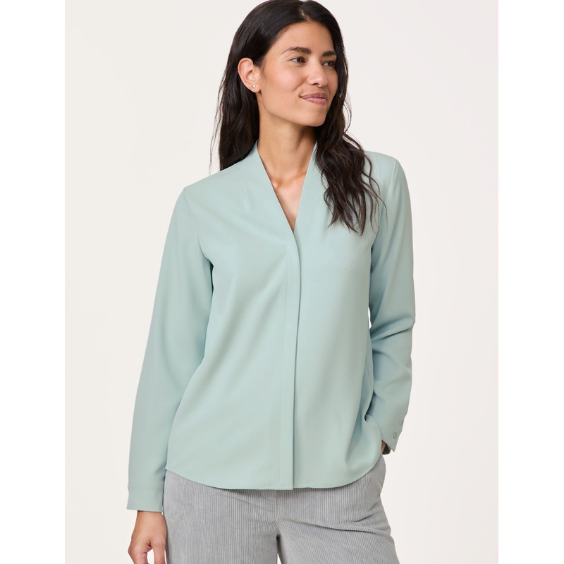 Flowing Blouse with Decorative Pleats