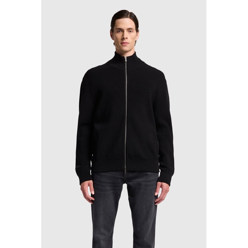 Full Zip Sweater Luxe Performance Black
