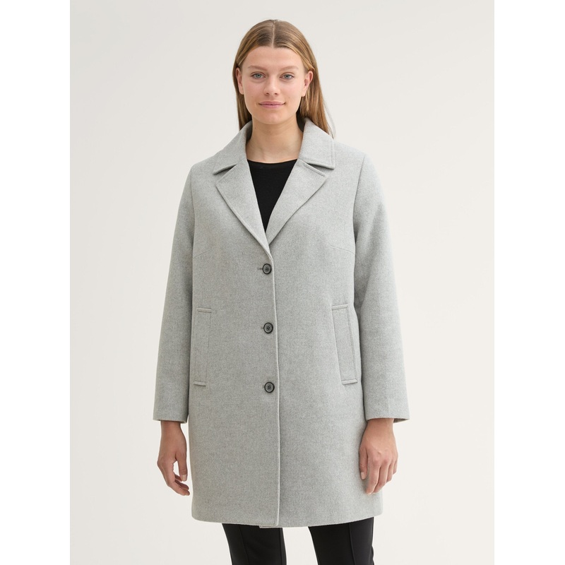 Plus - Long Coat in Recycled Wool