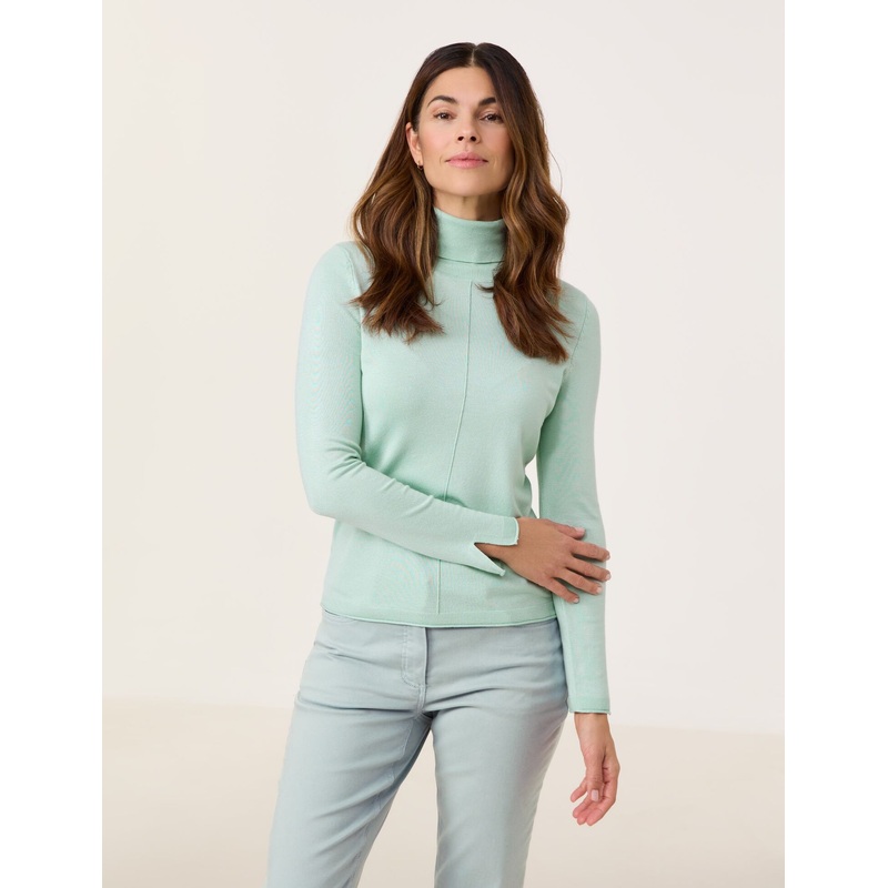 Polo Neck Jumper with Sleeve Vents
